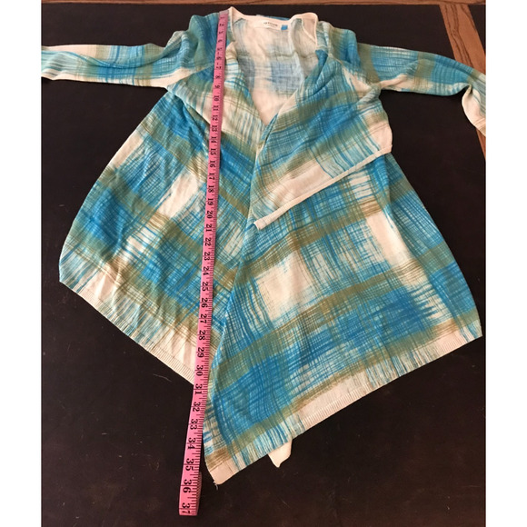 Anthropologie Sparrow Revolution Draped Crosshatch Plaid Cardigan - Size Small - Picture 8 of 12